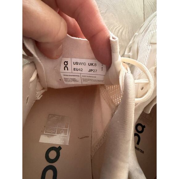 EUC On Cloudmonster Void women’s running shoes sz 10 color dew/ ivory - Picture 10 of 13